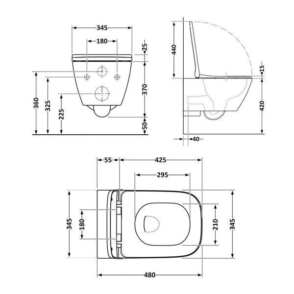Унітаз підвісний Qtap Tern із сидінням Soft-close QT17332303ASW SD00050772 фото