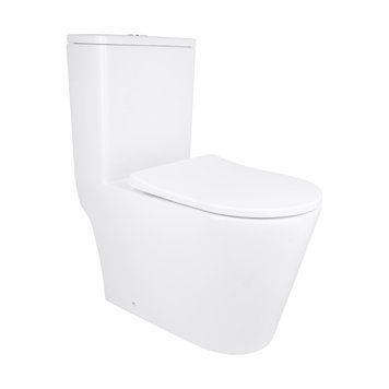 Унітаз-моноблок підлоговий Qtap Swan Ultra Quiet безобідковий з сидінням Soft-close WHITE QT16226080AW SD00052582 фото