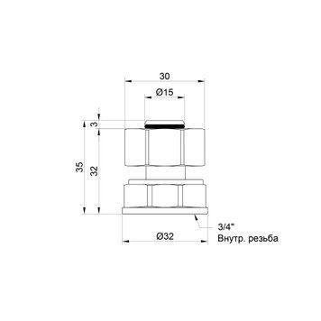 Перехідник обтискний Thermo Alliance Standart 20х3/4" ВР SD153W2020 SD00002629 фото