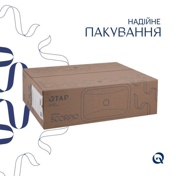 Комплект Qtap Scorpio: Раковина врезная прямоугольная 510х390х145 мм White + Донный клапан PU02 SD00053414 фото