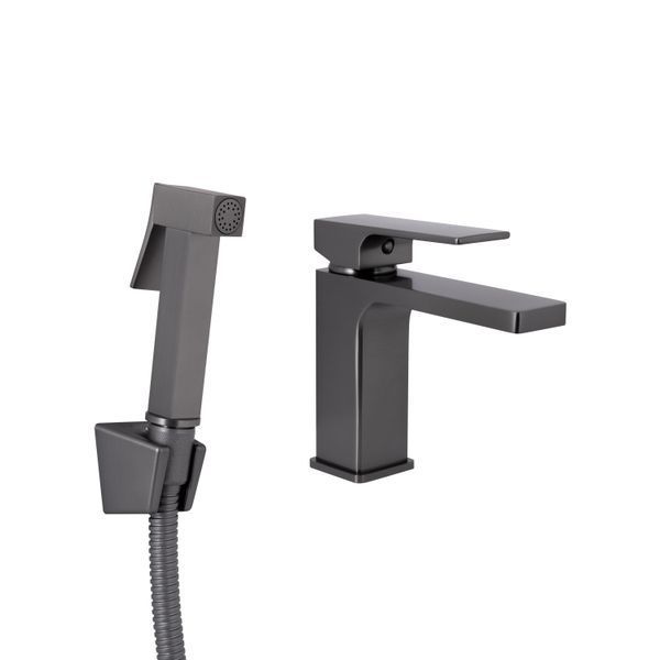 Змішувач для раковини Qtap Gemini (з гігієнічним душем) QTGEM272GMB45692 Gunmetal Black PVD SD00051816 фото