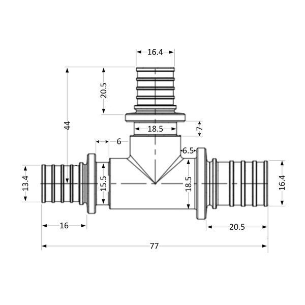 Тройник натяжной Icma №1039 d20х20х16 851039GWGWBO05 SD00053899 фото