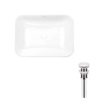 Комплект Qtap Scorpio: Раковина врізна прамокутна 615х390х150 мм White + Донний клапан PU02 SD00053415 фото