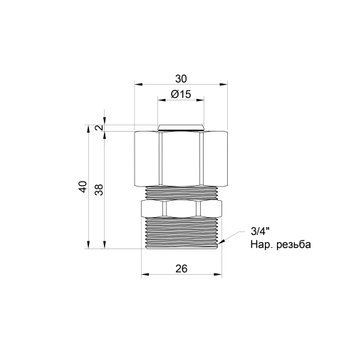 Перехідник обтискний Thermo Alliance Standart 20х3/4" ЗР SD154W2020 SD00002630 фото
