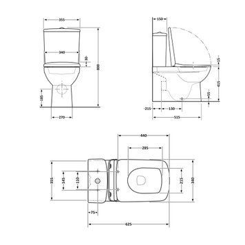 Унітаз-компакт Qtap Nando безобідковий з сидінням Soft-close QT12221222AW SD00046563 фото
