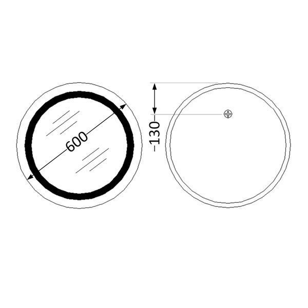 Зеркало Lidz Aria R600 с LED-подсветкой Touch, с антизапотеванием, с диммером, рег. яркости LD78LR600 SD00052337 фото