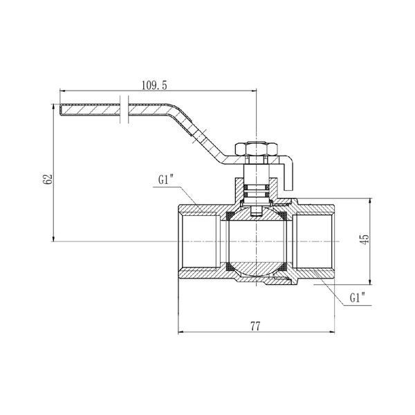 Кран шаровой Thermo Alliance Forte 1" ВР для газа (ручка) SF600G25 SD00010564 фото