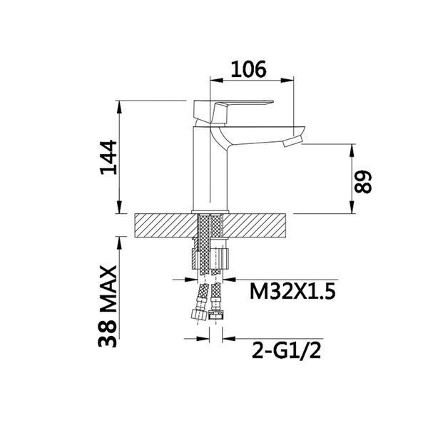 Змішувач для раковини Lidz Latwa 001 (k35) LDLAT001WHI45423 White SD00051547 фото