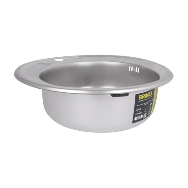 Кухонна мийка Brinex 490-A 0,6 мм Satin (BRIN490SAT06) SD00054083 фото
