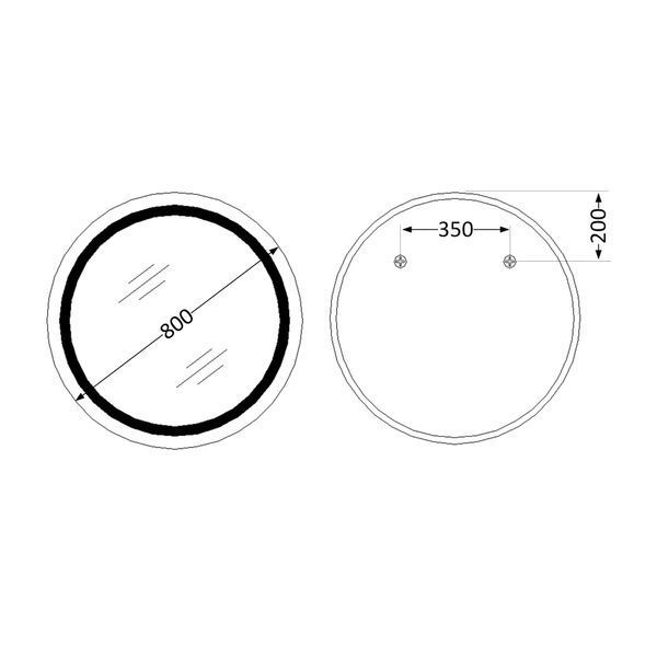 Зеркало Lidz Aria R800 с LED-подсветкой Touch, с антизапотеванием, с диммером, рег. яркости LD78LR800 SD00052338 фото