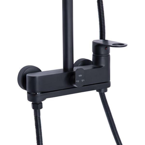 Душова система універсальна Qtap Jay на три споживача (з виливом) QTJAY111BLM45549 Black Matt SD00051673 фото