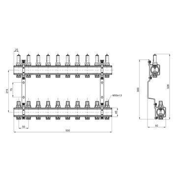 Колектор з витратомірами Thermo Alliance Forte 1" 10 виходів SF001W10 SD00039949 фото