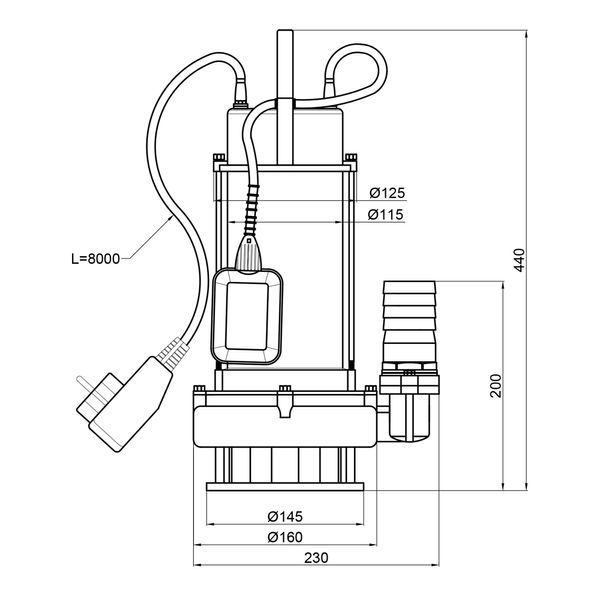 Насос фекальный Thermo Alliance WSD25-14-1,5C 1,5 кВт SD00046805 фото