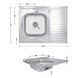 Кухонная мойка Brinex 6080-L 0,6 мм Satin (BRIN6080LSAT06) SD00054108 фото 2
