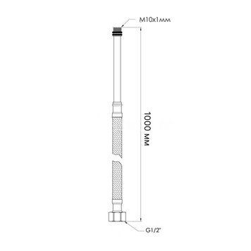 Шланг для підключення змішувача Thermo Alliance Standart (пара) 100 см NYLON M10x1/2"В довга ігла TAS386W100L SD00053004 фото
