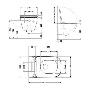 Унітаз підвісний Qtap Tern безобідковий з сідінням Soft-close QT1733052ERW SD00037240 фото