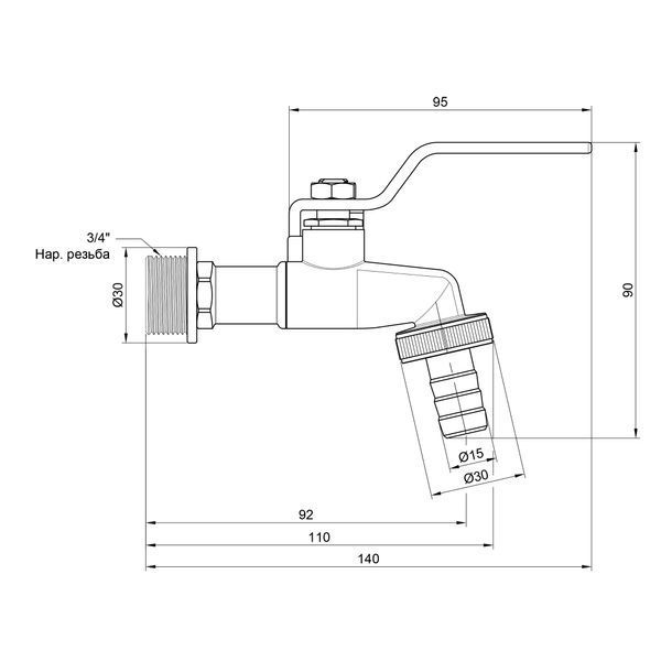 Кран поливальний Thermo Alliance Standart 3/4" SD140W20 SD00035644 фото