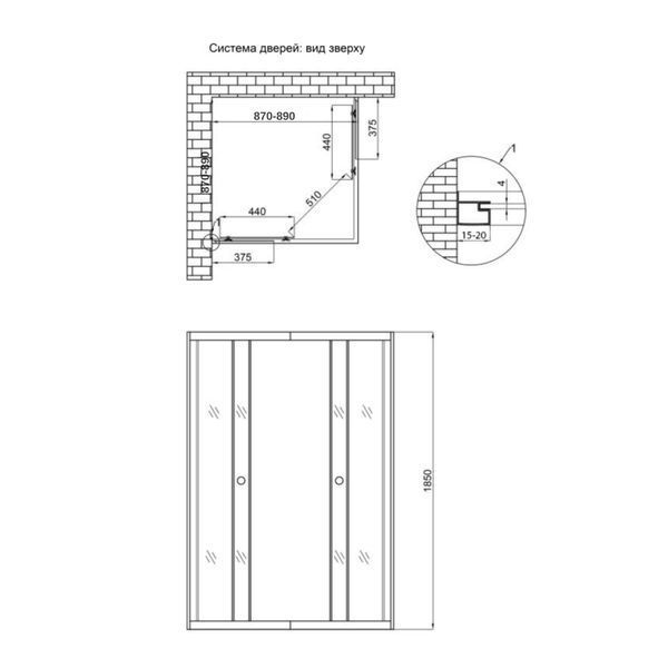 Душевая кабина Lidz Wawel SC90x90.SAT.LOW.GR, стекло тонированное 4 мм без поддона SD00047623 фото