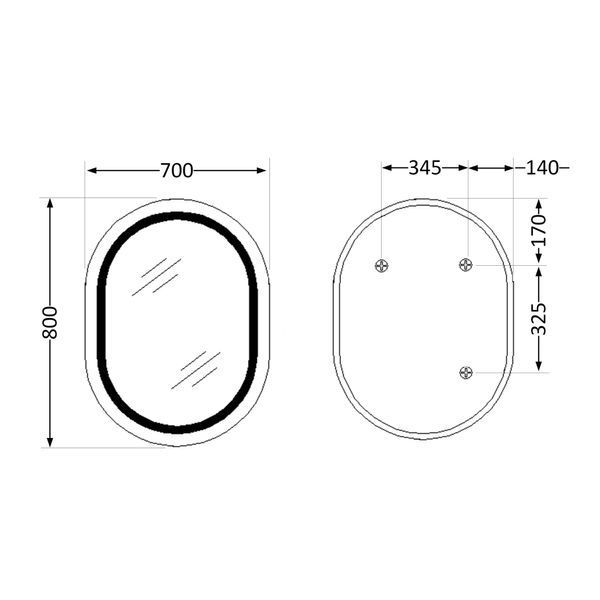 Дзеркало Qtap Gemini 800х700 з LED-підсвічуванням Touch, з антизапотіванням, з димером, рег. темп. кольору (3000-6500K) Reverse QT2578R8070 SD00052317 фото
