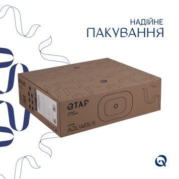 Комплект Qtap Aquarius: Раковина накладна прамокутна 470x380x120 мм White + Донний клапан PU02 SD00053419 фото