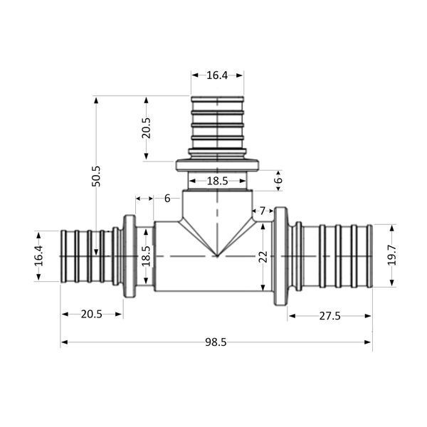Тройник натяжной Icma №1039 d25х20х20 851039GXGWGW0 SD00053904 фото