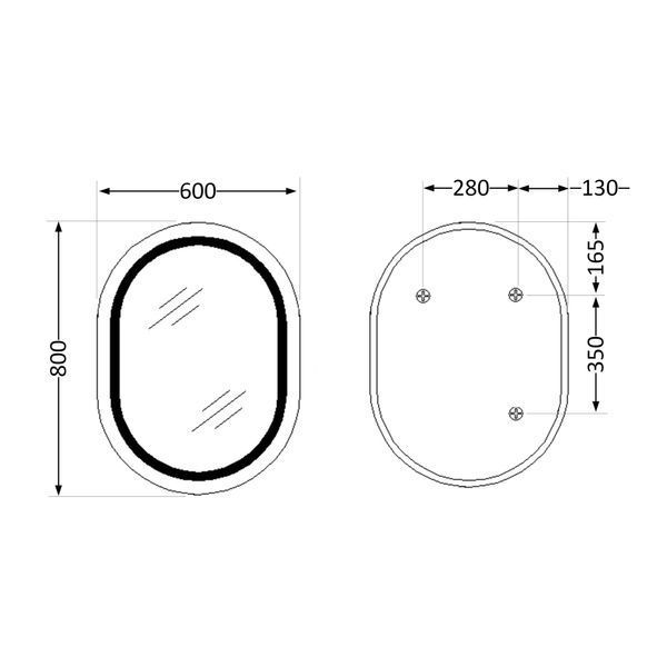 Зеркало Qtap Gemini 600х800 с LED-подсветкой Touch, с антизапотеванием, с диммером, рег. темп. цвета (3000-6500K) Reverse QT2578R6080 SD00052321 фото