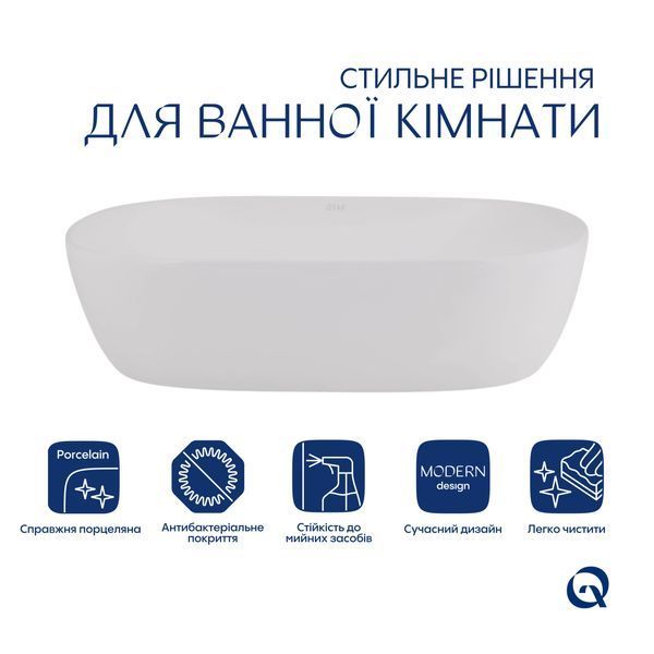 Комплект Qtap Aquarius: Раковина накладна прамокутна 470x380x120 мм White + Донний клапан PU02 SD00053419 фото