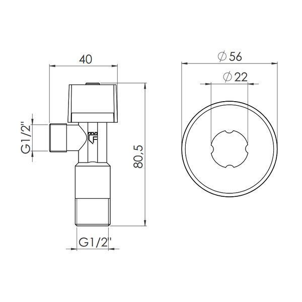 Кран приладовий кульовий Арко Thermo Alliance Standart 1/2"З х 1/2"З SF340W1515 SD00005495 фото