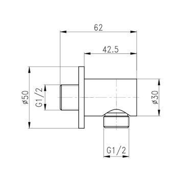 Підключення для шланга Qtap Spojeni округле QTCRBB030 Black Matt SD00048966 фото