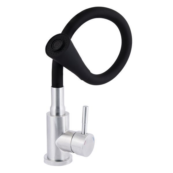 Змішувач для кухні Lidz Aria 015F31 з гнучким виливом (k35) LDARI015F31BNK31872 Black / Nickel SD00037973 фото