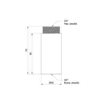 Подовжувач Thermo Alliance Standart 60х3/4" хром SD1302060 SD00010159 фото