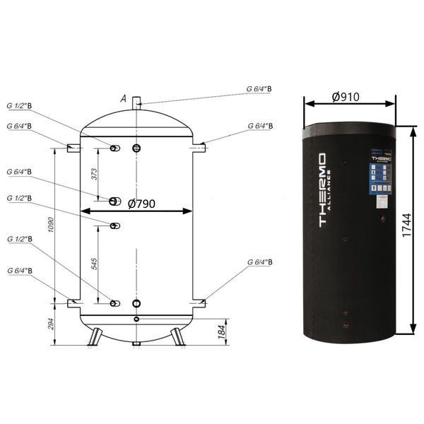 Теплоакумулятор Thermo Alliance TA-ТАМ-00 750 з ізоляцією 60 мм SD00047694 фото