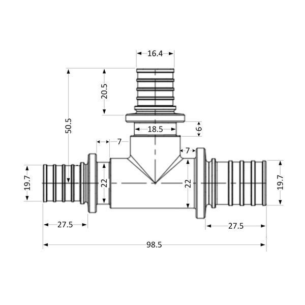 Трійник натяжний Icma №1039 d25х20х25 851039GXGWGX05 SD00053905 фото