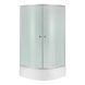 Lidz Latwa SC90x90.SAT.MID.FR Душевая кабина полукруглая, стекло Frost 4 мм + Lidz Душевой поддон KAPIELKA ST90x90x26, с панелью SD00050781 фото 3