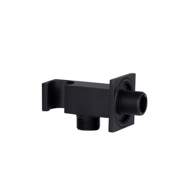 Подключение с держателем для шланга Qtap Spojeni прямоугольное QTCRBBH025 Black Matt SD00048968 фото