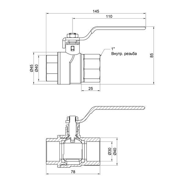 Кран шаровой Thermo Alliance Forte 1" ВР для воды (ручка) SF600W25 SD00010563 фото