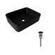 Комплект Qtap Tern: Раковина накладна прамокутна 480х370х135 мм Matt Black + Донний клапан PU03 SD00053424 фото 2