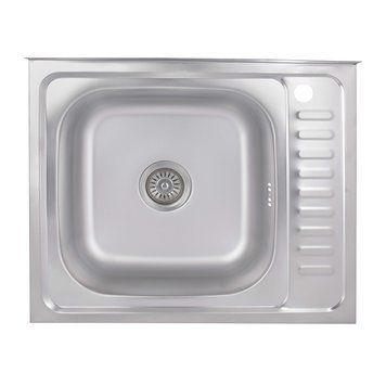 Кухонна мийка Brinex 6050-L 0,6 мм Satin (BRIN6050LSAT06) SD00054104 фото