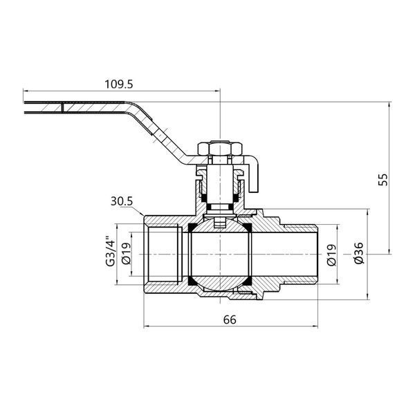 Кран кульовий Thermo Alliance Forte 3/4" ВЗ для води (ручка) SF605W20 SD00010573 фото