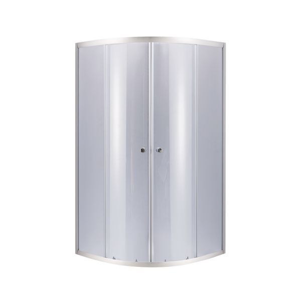 Душова кабіна Latwa SC90x90.SAT.MID.GR полукругла, скло тон. 4 мм + Душовий піддон KAPIELKA ST90x90x26, з панеллю Lidz SD00050782 фото