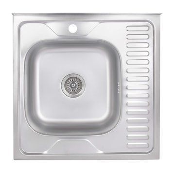 Кухонна мийка Brinex 6060-L 0,6 мм Satin (BRIN6060LSAT06) SD00054106 фото
