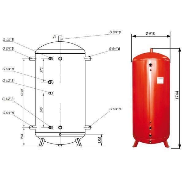 Теплоакумулятор Thermo Alliance TA-ТАМ-00 750 без ізоляції SD00047698 фото