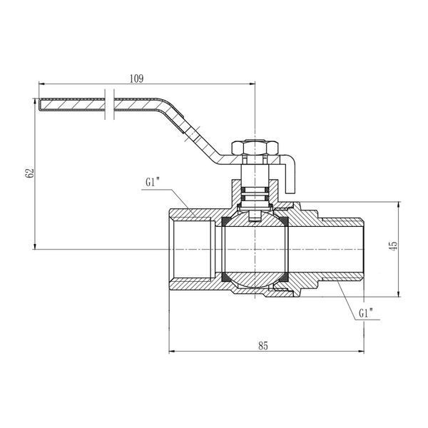 Кран кульовий Thermo Alliance Forte 1" ВЗ для газа (ручка) SF605G25 SD00010566 фото