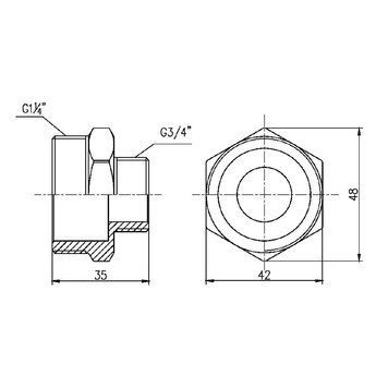 Ніпель редукційний Thermo Alliance Forte 1&nbsp;1/4х3/4" SF3593220 SD00002582 фото