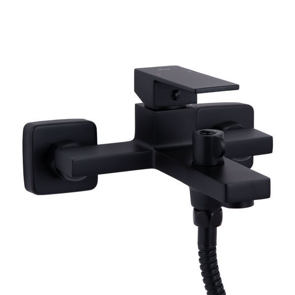 Смеситель для ванны Qtap Gemini (c душевым гарнитуром) QTGEM259BLM45682 Black Matt SD00051806 фото