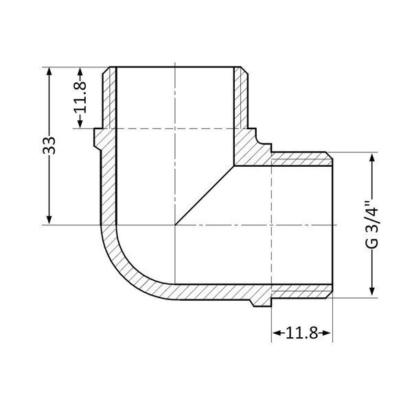 Угол Thermo Alliance Standart 3/4" НР SD41920 SD00047875 фото