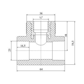Трійник PPR Blue Ocean 25х1/2"х25 ВР SD00009244 фото