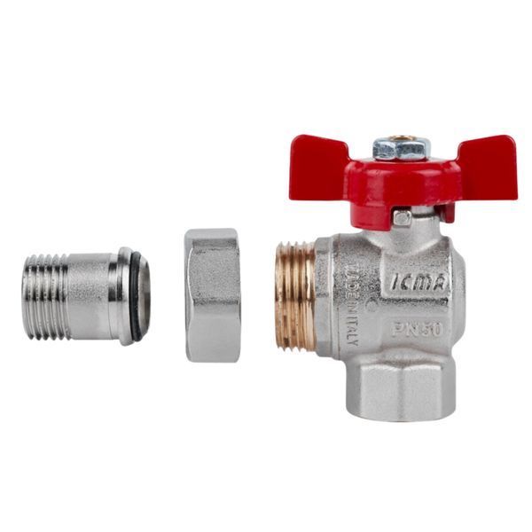 Кран кульовий Icma FAR. ROSSA 1/2" кутовий №361 SD00042357 фото