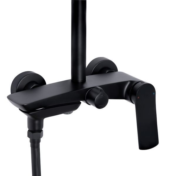 Душова система універсальна Qtap Slavonice на три споживача (з виливом) QTSLA111BLM45911 Black Matt SD00052035 фото
