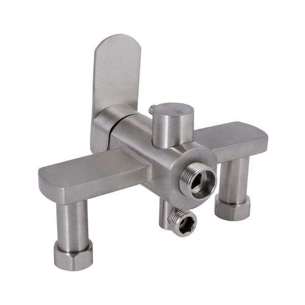 Смеситель для ванны Lidz Luna 005 (c душевым гарнитуром) (k35) LDLUN005NKS46093 Nickel SD00052217 фото